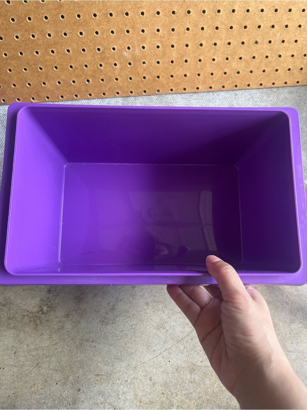 VTG Tupperware 1431 Stow N Go Carry All Tote Purple Tropical Water Made USA - Picture 4 of 5